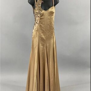 Gold Smooth Ballroom Dance Dress, Gold Ballroom Competition Dress / Elegant Gala